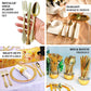 24 Pack | Metallic Gold Baroque Style Heavy Duty Plastic Silverware Set
