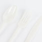 72 Pcs Ivory Plastic Silverware Set in Baroque Style, Heavy Duty Disposable Utensils - Knife, Fork and Spoon Set