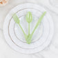 72 Pcs Sage Green Plastic Silverware Set in Baroque Style, Heavy Duty Disposable Utensils - Knife, Fork and Spoon Set