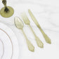 72 Pcs Plastic Silverware Set in Baroque Style Transparent Dusty Sage Green - Heavy Duty Disposable Knife, Fork, and Spoon Set