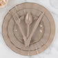 72 Pcs Taupe Plastic Silverware Set in Baroque Style, Heavy Duty Disposable Utensils - Knife, Fork and Spoon Set