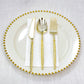 60-Pack Gold Plastic Cutlery Set with Faceted Hammered Handles - Heavy Duty Disposable Silverware