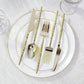 60-Pack Gold Plastic Cutlery Set with Faceted Hammered Handles - Heavy Duty Disposable Silverware