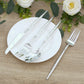 60-Pack Silver Plastic Cutlery Set with Faceted Hammered Handles - Heavy Duty Disposable Silverware
