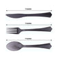 Transparent black disposable plastic cutlery set, 24 pieces, 7 inches each.