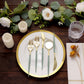 24 Pack Metallic Gold With Dusty Sage Green Silverware Set, 8" Modern Premium Plastic Utensil Set