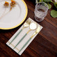 24 Pack Metallic Gold With Dusty Sage Green Silverware Set, 8" Modern Premium Plastic Utensil Set