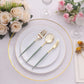 24 Pack Metallic Gold With Dusty Sage Green Silverware Set, 8" Modern Premium Plastic Utensil Set