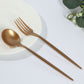 50 Pack Gold Heavy Duty Disposable Silverware Set, Shiny Plastic Dessert Forks and Spoons