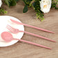 60 Pack Plastic Silverware Set, Dusty Rose Heavy Duty Disposable Sleek Utensil Cutlery