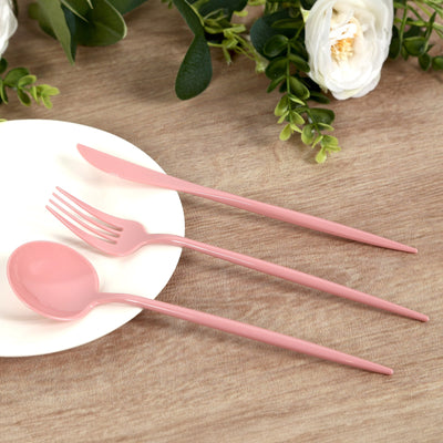 Dusty Rose Heavy Duty Plastic Utensil Set
