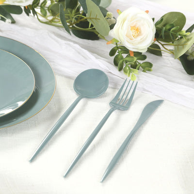 Dusty Blue Heavy Duty Plastic Utensil Set