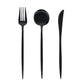 60 Pack Plastic Silverware Set, Black Heavy Duty Disposable Sleek Utensil Cutlery