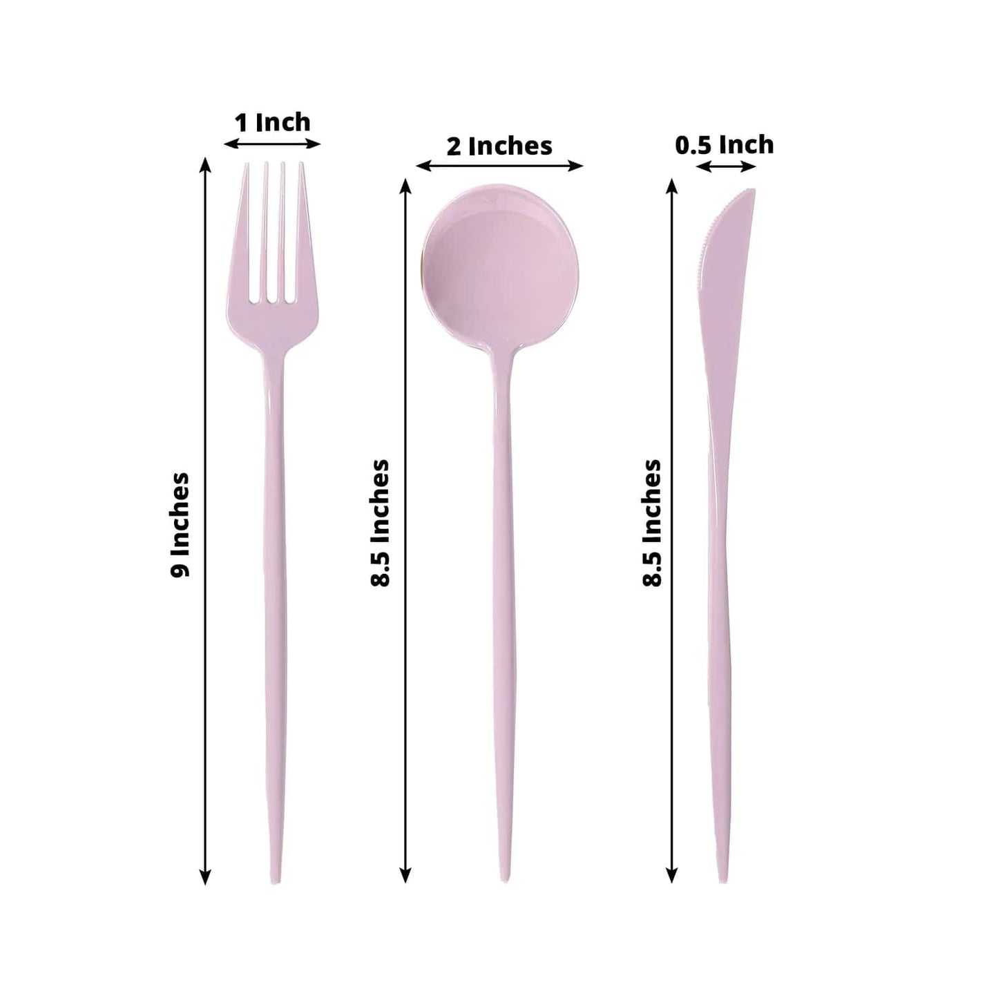 60 Pack Plastic Silverware Set, Lavender Lilac Heavy Duty Disposable Sleek Utensil Cutlery
