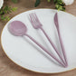 60 Pack Plastic Silverware Set, Lavender Lilac Heavy Duty Disposable Sleek Utensil Cutlery