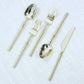 60-Pack Plastic Cutlery Set with Ribbed Handle - Gold, Heavy Duty Disposable Fork Spoon Knife Combo