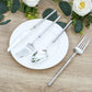 60-Pack Plastic Cutlery Set with Ribbed Handle - Silver, Heavy Duty Disposable Fork Spoon Knife Comb