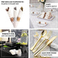Set of 24 disposable silver cutlery sets with white napkins.