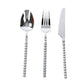 60-Pack Silver Plastic Cutlery Set with Beaded Handles - Heavy Duty Disposable Silverware