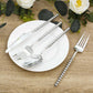 60-Pack Silver Plastic Cutlery Set with Beaded Handles - Heavy Duty Disposable Silverware