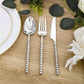 60-Pack Silver Plastic Cutlery Set with Beaded Handles - Heavy Duty Disposable Silverware