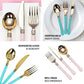 Gold Heavy Duty Plastic Knives with Blush Handle, Disposable Silverware Set