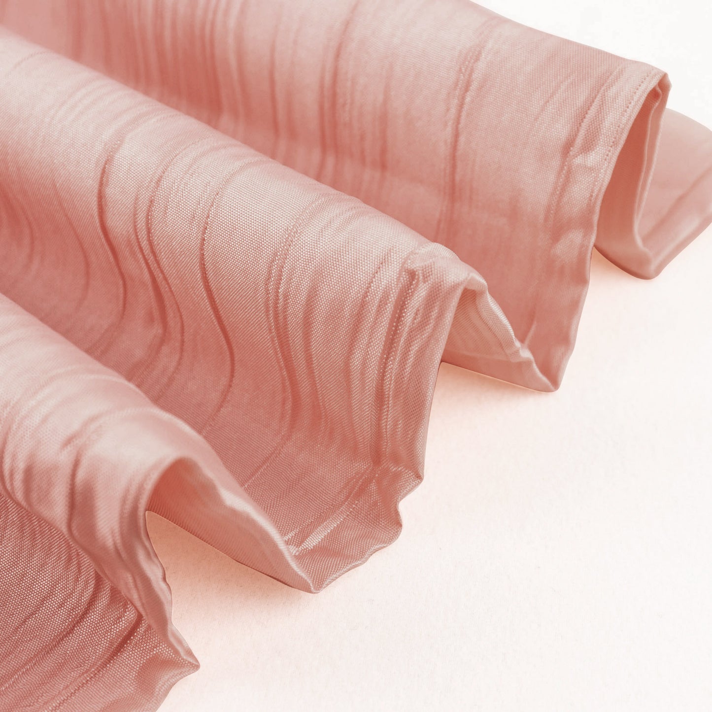 54"x10 Yards Dusty Rose Accordion Crinkle Taffeta Fabric Bolt