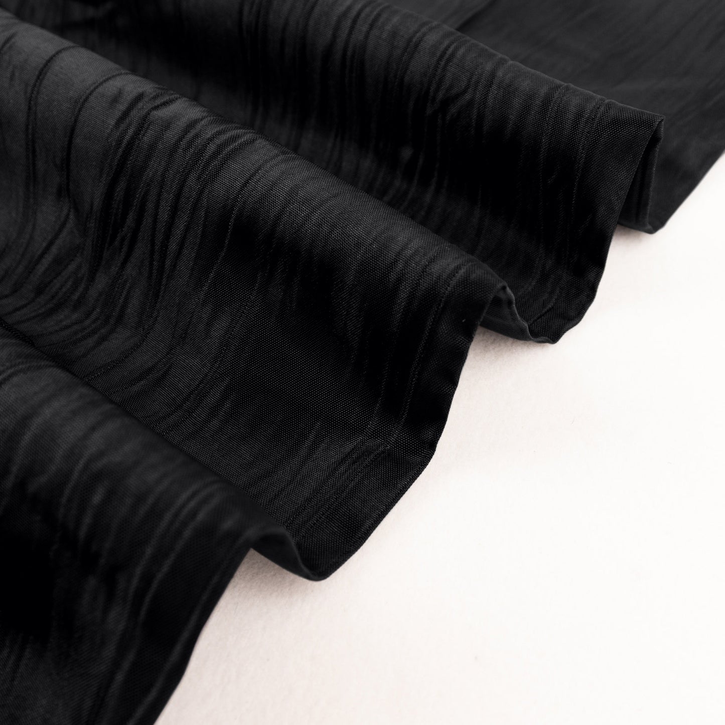 54"x10 Yards Black Accordion Crinkle Taffeta Fabric Bolt