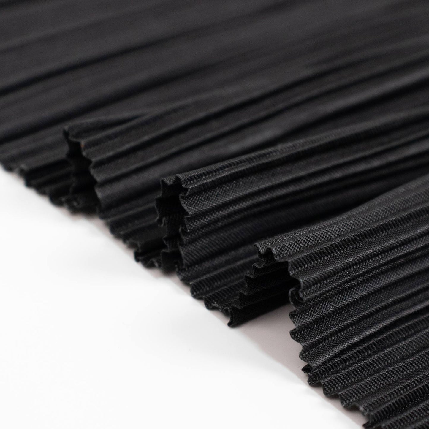 60" x 10 Yards Scuba Fabric Bolt Black Accordion Pleated – Wrinkle-Free & Stain-Resistant Textured D