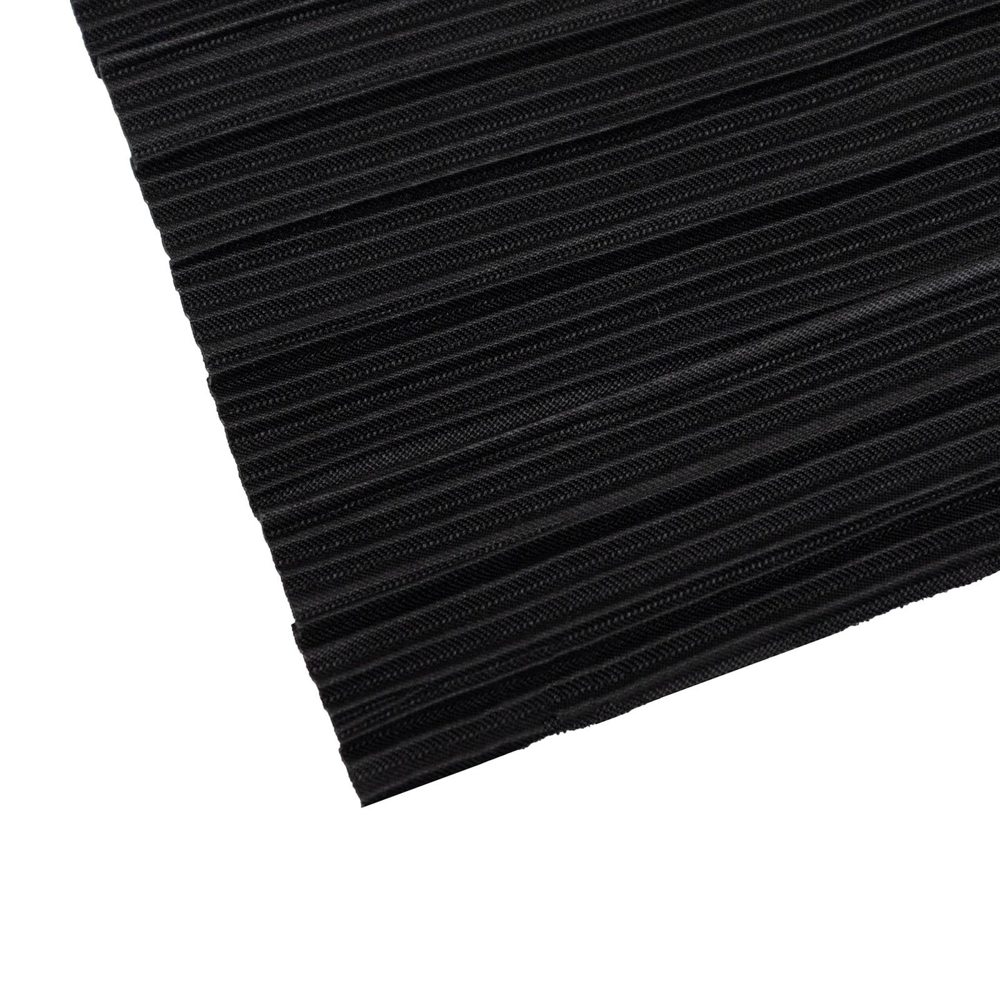 60" x 10 Yards Scuba Fabric Bolt Black Accordion Pleated – Wrinkle-Free & Stain-Resistant Textured D