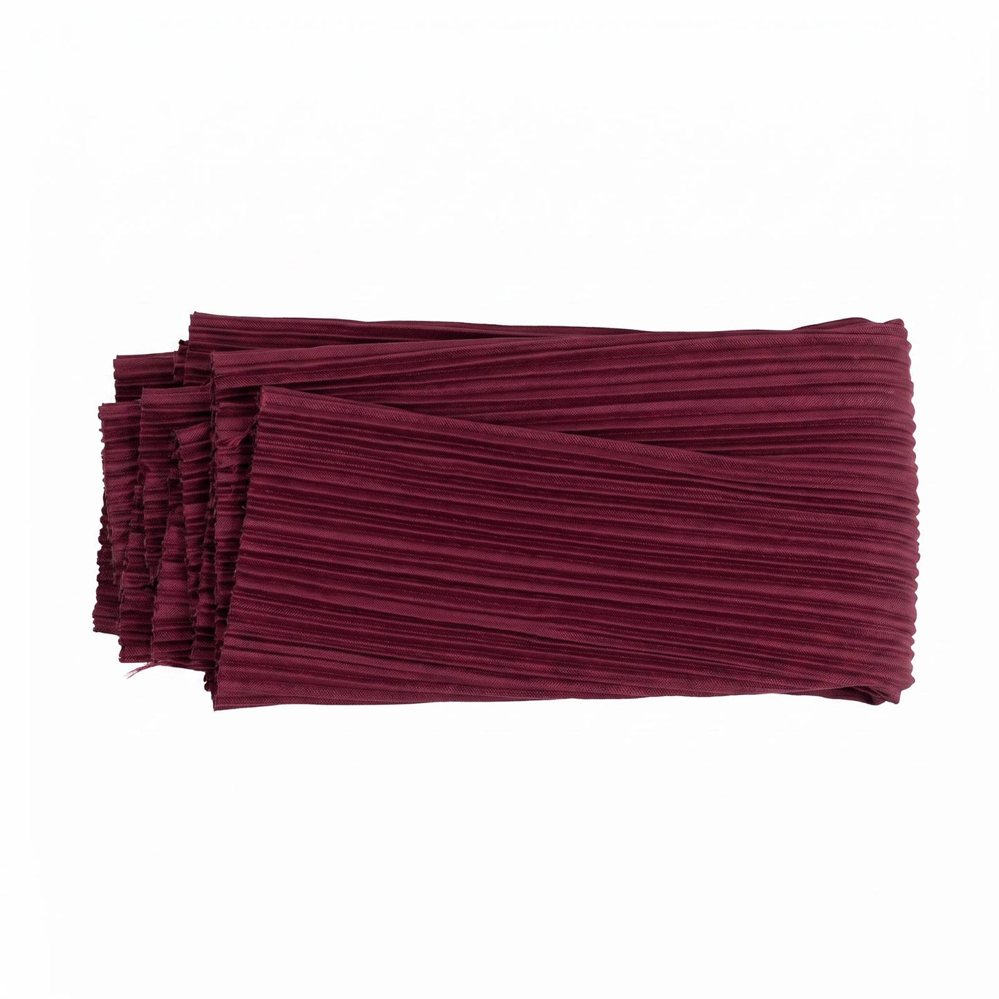60" x 10 Yards Scuba Fabric Bolt Burgundy Accordion Pleated – Wrinkle-Free & Stain-Resistant Texture