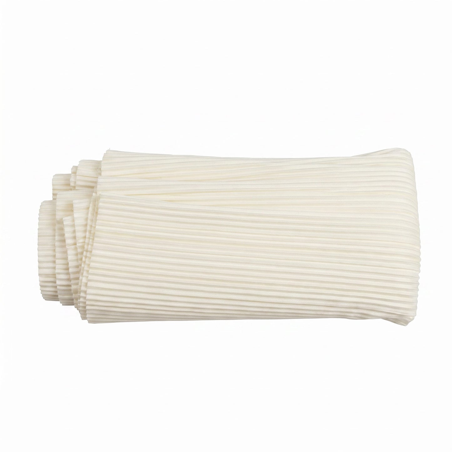 60" x 10 Yards Scuba Fabric Bolt Ivory Accordion Pleated – Wrinkle-Free & Stain-Resistant Textured D