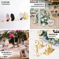 Clear and gold acrylic hexagon wedding table sign holders, 5-pack.