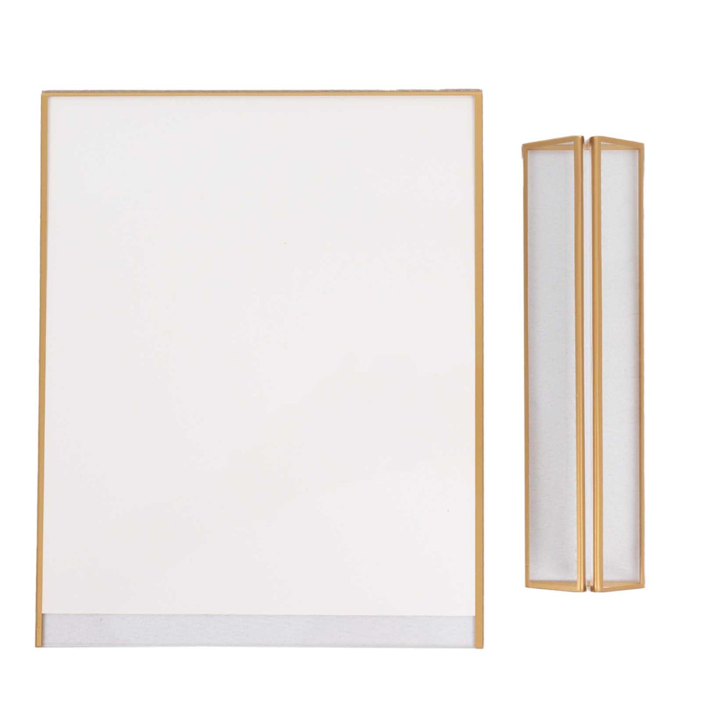 Gold freestanding table display stands for menus or pictures, double-sided, 9"x11".
