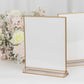 Gold freestanding table display stand for pictures or menus, double-sided, 9"x11".