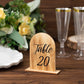 Natural rustic wooden table number 20 for weddings and events.