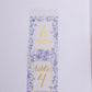 25 Pack White Blue Wedding Table Numbers in French Toile Floral and Gold Foil Numbers Print, 7" Free Standing Double Sided Paper Table Sign Cards 1-25
