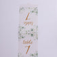 25 Pack White Green Wedding Table Numbers with Eucalyptus Leaves and Gold Foil Numbers Print, 7" Free Standing Double Sided Paper Table Sign Cards 1-25
