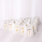 25 Pack White Sage Green Wedding Table Numbers in French Toile Floral and Gold Foil Numbers Print, 7" Free Standing Double Sided Paper Table Sign Cards 1-25