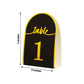 Black and gold disposable table number card, 7 inches tall, with number 1.