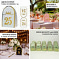 Black and gold disposable table numbers, double-sided, numbers 1-25.