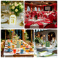 Hunter emerald green table numbers with metallic gold foil accents at elegant events.