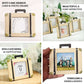 4 Pack | Mini 3" Suitcase Resin Picture Frame Party Favors, Wedding Vintage Travel Place Card Holders