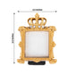 4 Pack Gold Resin Royal Crown Square Picture Frame Party Favors, 3.5" Vintage Wedding Place Card Holders