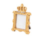 4 Pack Gold Resin Royal Crown Square Picture Frame Party Favors, 3.5" Vintage Wedding Place Card Holders