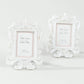 4 Pack White Resin Vintage Baroque Photo Frames, Rectangle Mini Picture Frame Party Favor Wedding Place Card Holders - 4"x3"