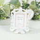 4 Pack White Resin Vintage Baroque Photo Frames, Rectangle Mini Picture Frame Party Favor Wedding Place Card Holders - 4"x3"