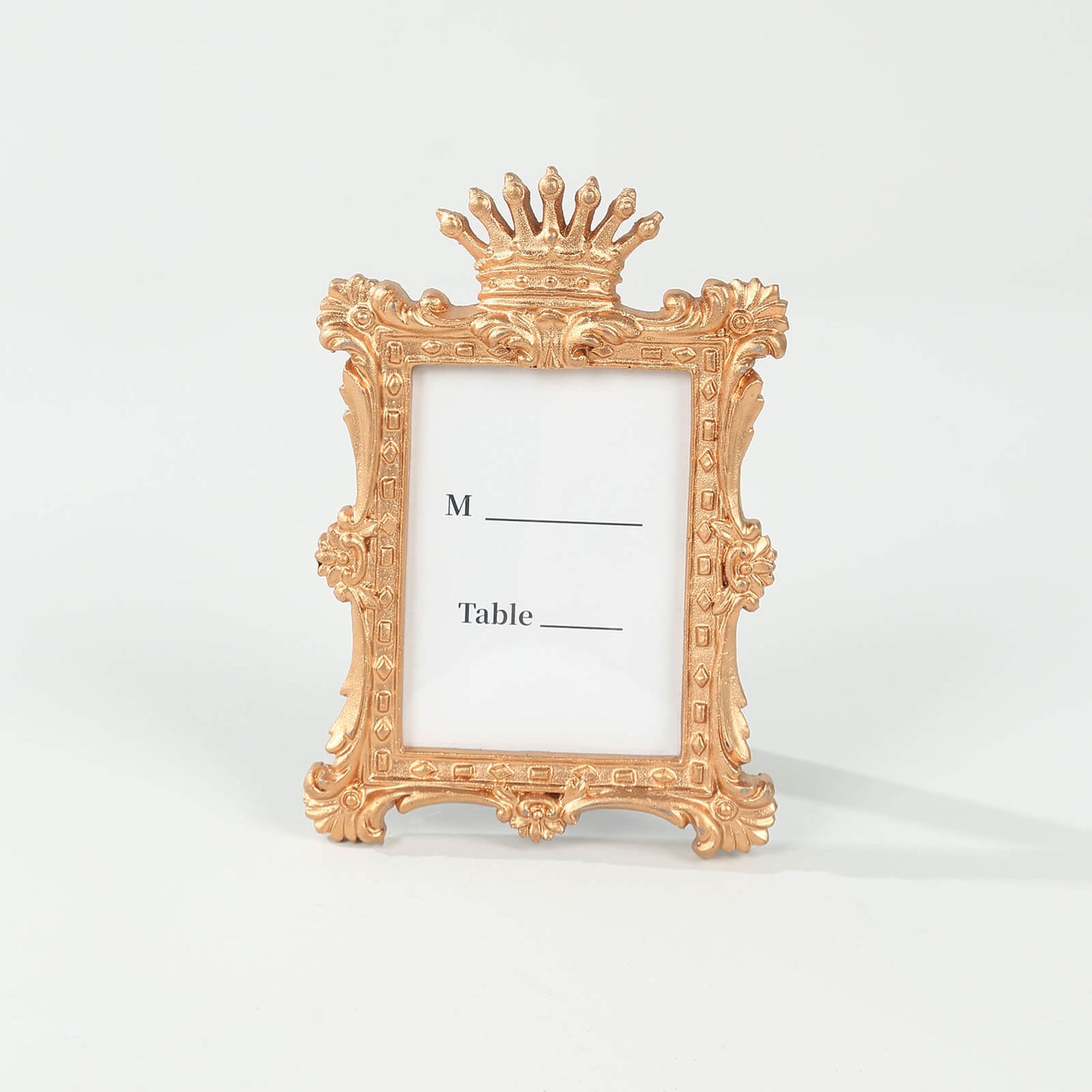 4 Pack Gold Resin Vintage Crown Photo Frames Party Favors, Rectangle Mini Picture Frame Wedding Place Card Holders - 4.5"x3"