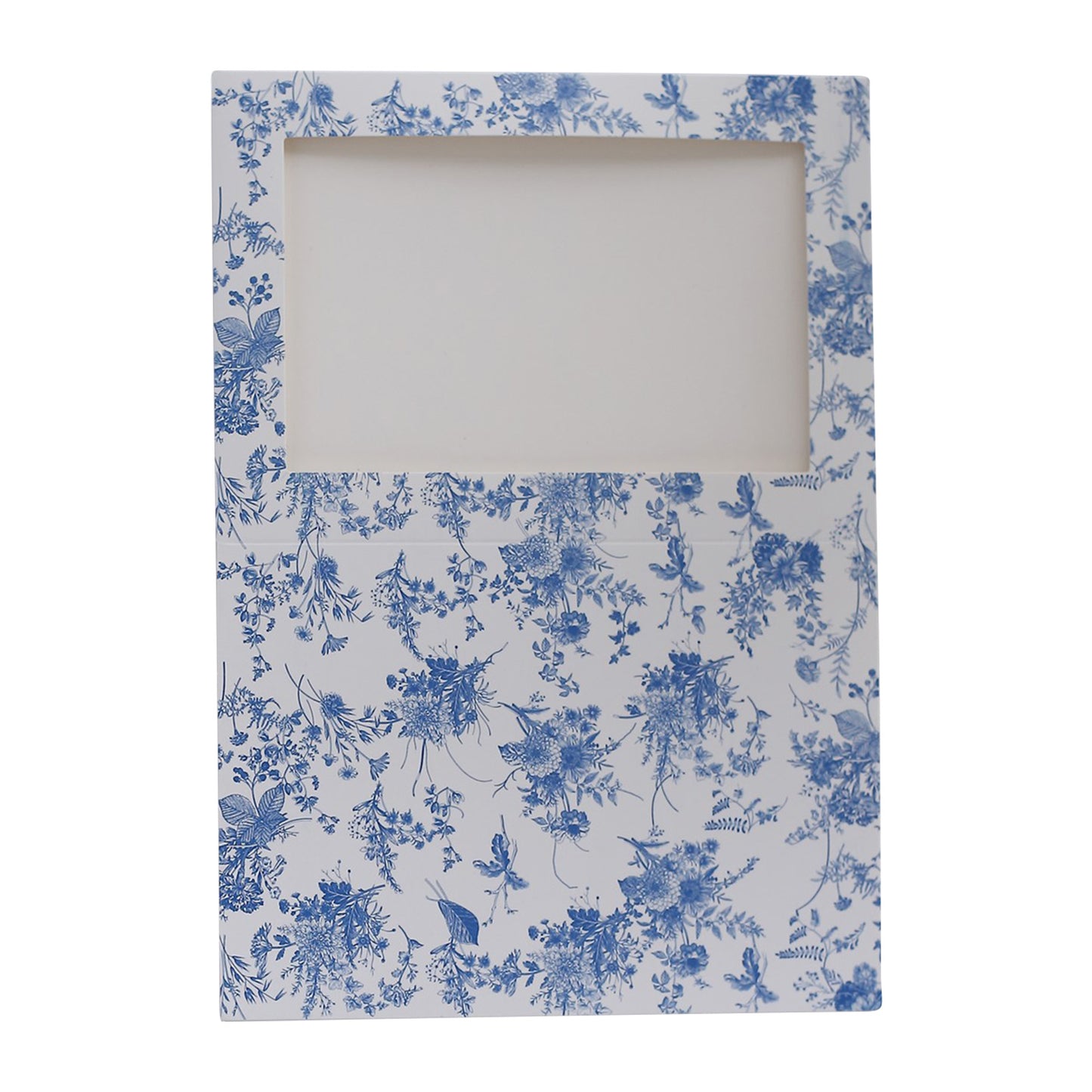 25 Pack White Blue French Toile Photo Frame Thank You Cards with Envelopes, 3.5"x5.5" Picture Insert Invitation Cards for Weddings, Graduations, Birthday Parties, Anniversary, Milestones