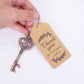 10 Pack Antique Gold Skeleton Key Bottle Opener Wedding Favors, Rustic Wedding Bridal Shower Souvenirs With Tag Card & Chain